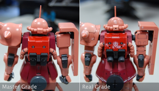 Master Grade / Real Grade  Comparison Chars Zaku Back