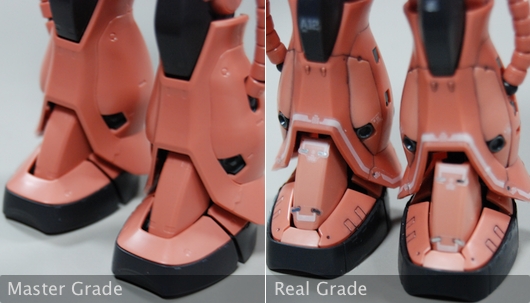 Master Grade / Real Grade Comparison Chars Zaku Feet