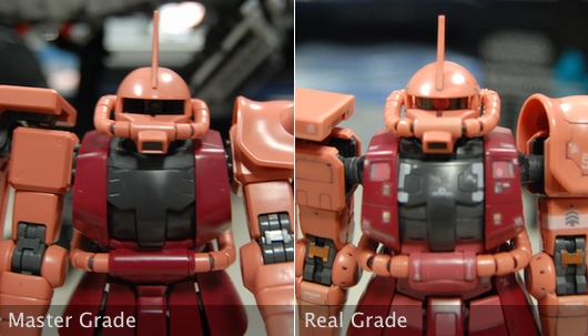 Master Grade / Real Grade  Comparison Chars Zaku Front