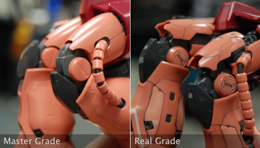 Master Grade / Real Grade  Comparison Chars Zaku Knees