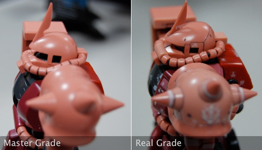 Master Grade / Real Grade  Comparison Chars Zaku Right Side